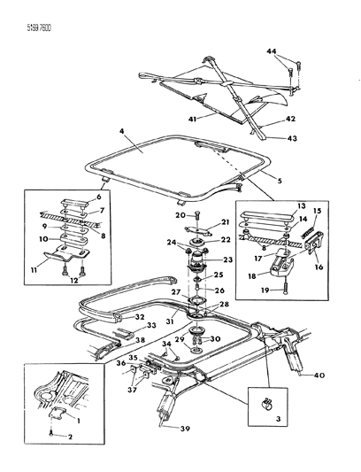 1985 Dodge Daytona Sun Roof Diagram