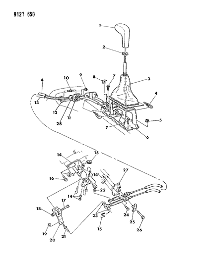 1989 Chrysler TC Maserati Controls, Gearshift Diagram