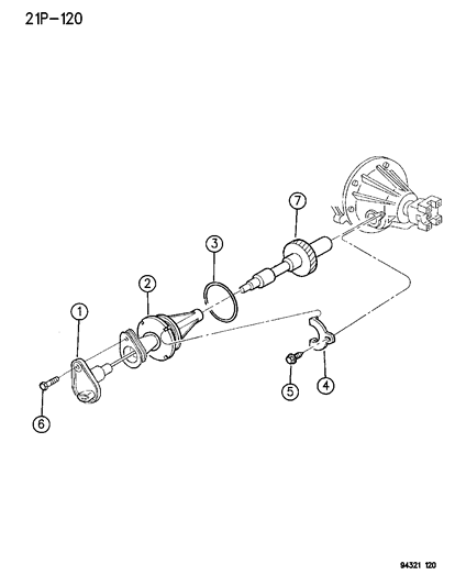 1994 Dodge Ram Van Speedometer Pinion & Housing Diagram