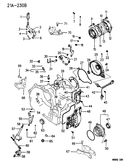 1995 Chrysler Sebring Transaxle Mounting & Miscellaneous Parts Diagram 2