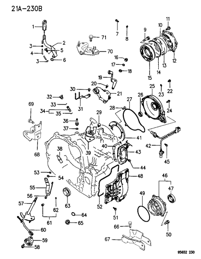 1996 Dodge Avenger O Ring Automatic Transmission Case Diagram for MD740733