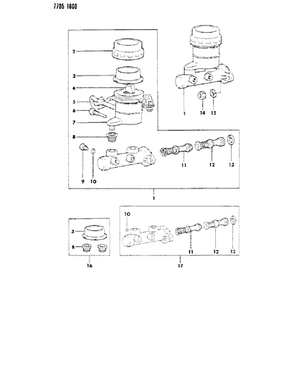 1987 Dodge Ram 50 Brake Master Cylinder Diagram