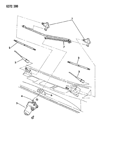 1987 Dodge W150 Windshield Wiper System Diagram