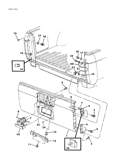 1984 Dodge Rampage Tailgate Diagram