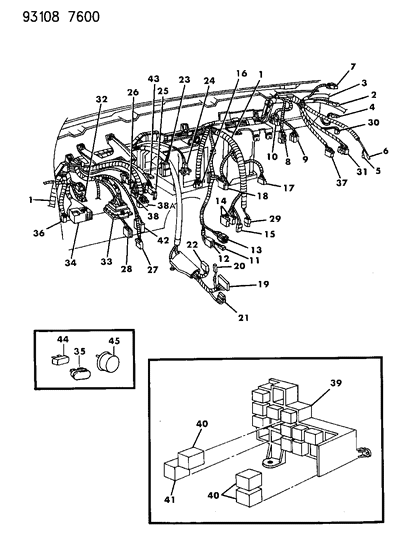 1993 Chrysler LeBaron Hazard Warning Flasher Diagram for 4373429