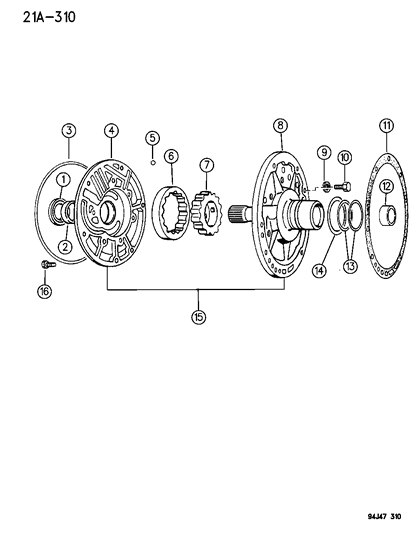 1994 Jeep Wrangler Oil Pump With Reaction Shaft Diagram 1