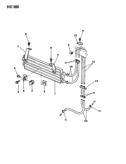 1989 Chrysler Fifth Avenue Oil Cooler - Auxiliary Diagram