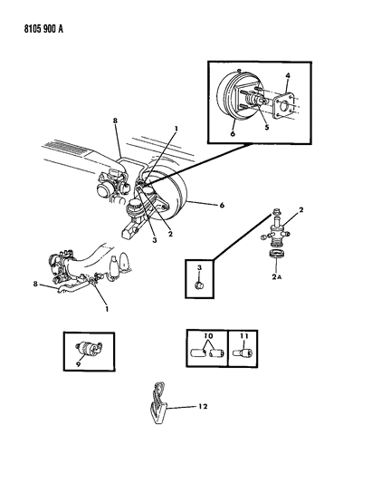 1988 Chrysler LeBaron Base Booster, Power Brake Diagram