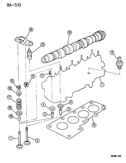 1995 Dodge Caravan Camshaft & Valves Diagram 1