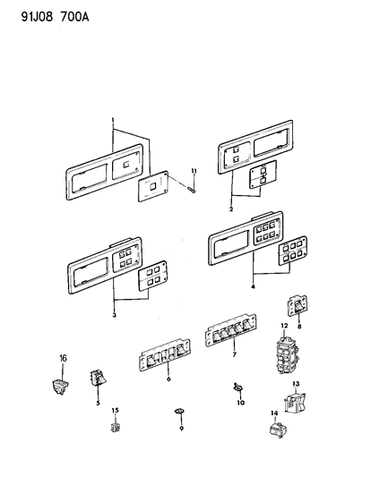 1992 Jeep Comanche Switch-Window And Door Lock Diagram for 56007216