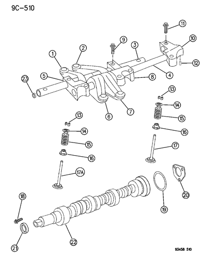 1995 Chrysler Concorde Engine Intake Rocker Arm Diagram for 4573460