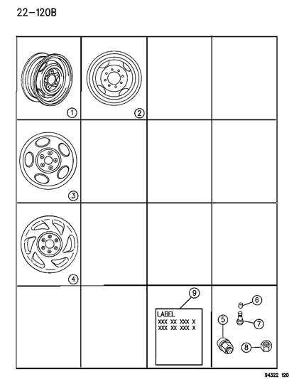 1994 Dodge Ram Van Nut-Hexagon Diagram for 6034958