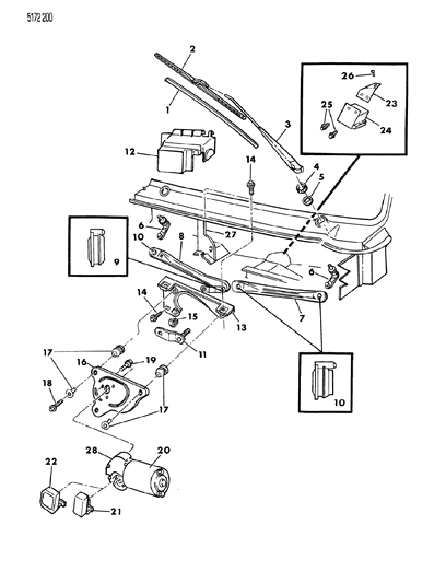 1985 Dodge Omni Windshield Wiper System Diagram