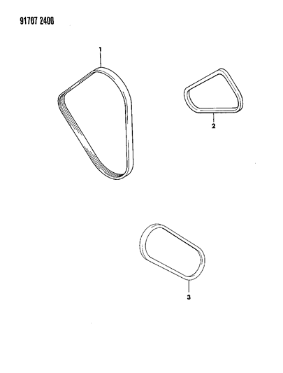 1991 Dodge Ram 50 Drive Belts Diagram