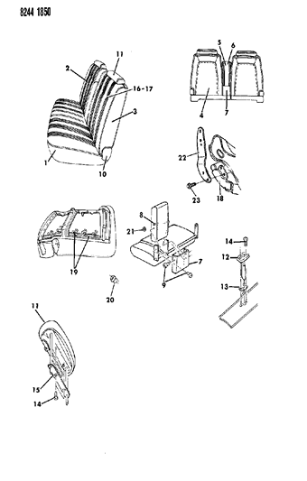 1988 Chrysler Fifth Avenue Seat - Front Fleet - Police & Others Diagram 2