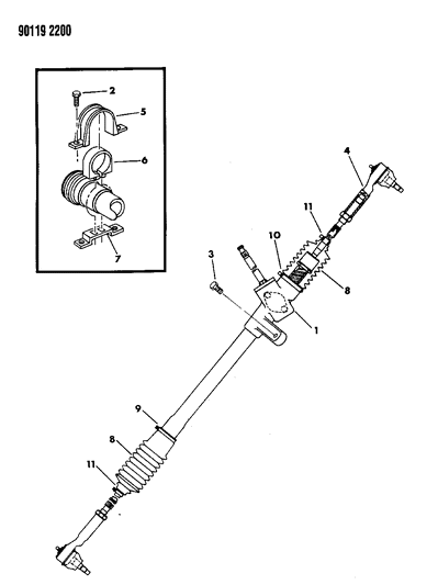 Gear - Rack & Pinion, Manual And Attaching Parts - 1990 Dodge ...