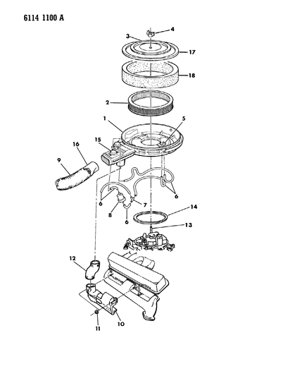 1986 Dodge Aries Air Cleaner Diagram 3