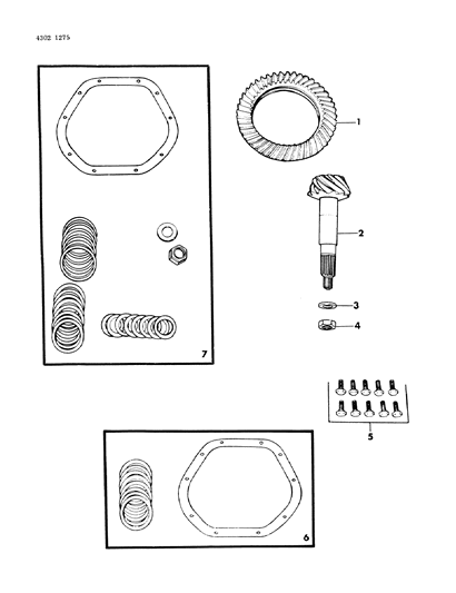 1985 Dodge W250 Gear & Pinion Kit - Front Axles Diagram 2