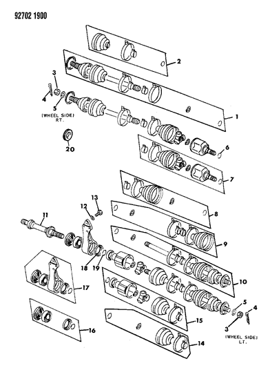 1994 Dodge Stealth RETAINER-Cv Joint Diagram for MB620144