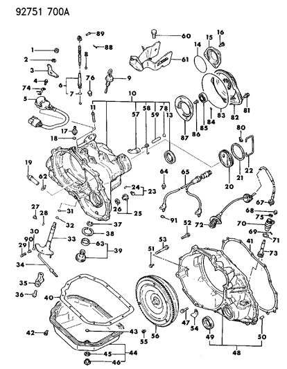 1992 Dodge Stealth Case & Miscellaneous Parts Diagram 8