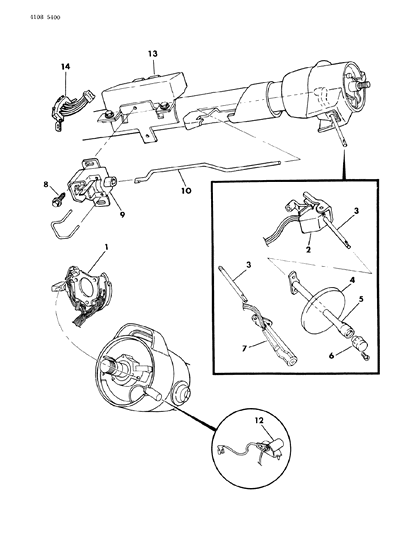 1984 Dodge Charger Switch - Turn Signal & Hazard Warning Diagram