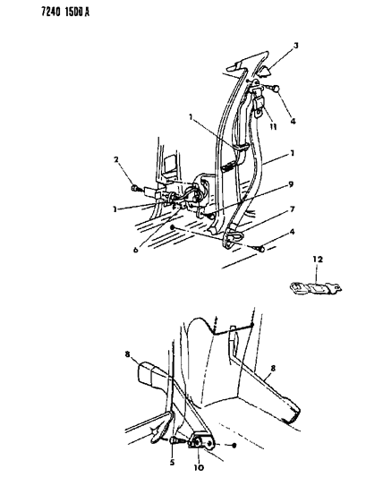 1987 Chrysler LeBaron Belt - Front Seat Diagram 1