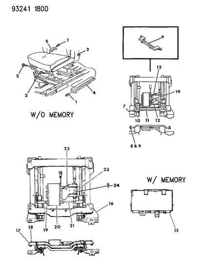 1993 Chrysler New Yorker Cover-Front St Power Adjust Rear Diagram for AC78LAZ