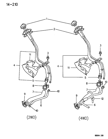 1996 Chrysler Sebring Fuel Filler Tube Diagram