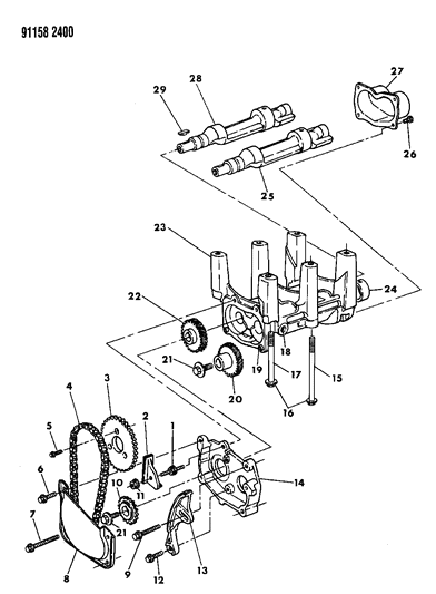 1991 Chrysler Town & Country Balance Shafts Diagram