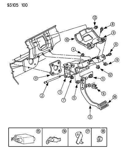 1993 Dodge Shadow Brake Pedal Diagram