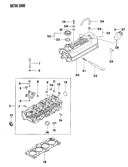 1990 Dodge Ram 50 Cylinder Head Diagram 1