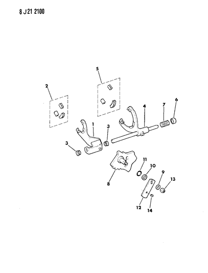 1990 Jeep Comanche Forks, Rails, Miscellaneous Parts Diagram 2