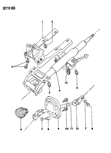 1992 Dodge Stealth Column, Steering Diagram