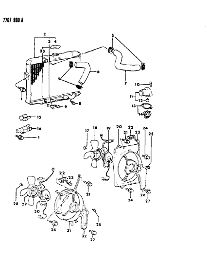 1988 Chrysler Conquest Clamp-Hose Diagram for MA609112