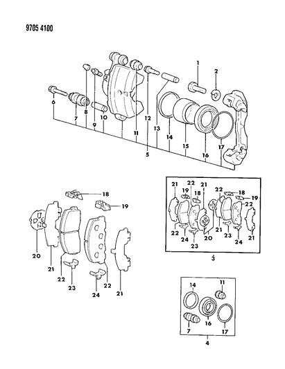 1989 Dodge Colt Front Brakes Diagram 1