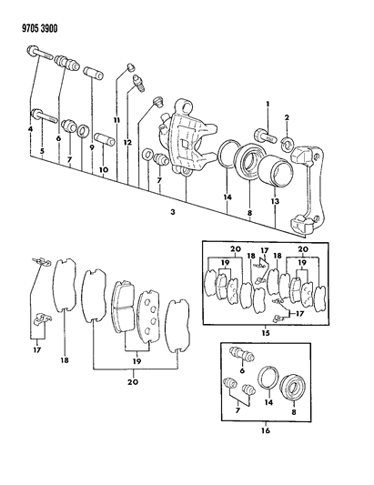 1989 Dodge Colt Front Brakes Diagram 2