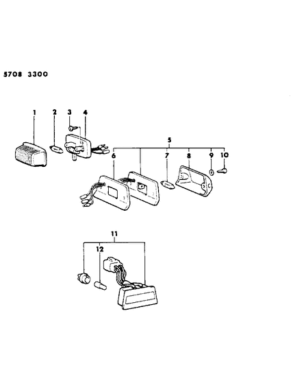 1985 Dodge Ram 50 Lamps - Cargo-Dome-Courtesy Diagram