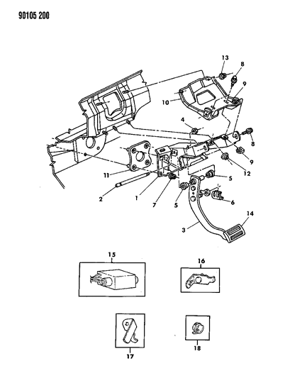 1990 Dodge Shadow Brake Pedal Diagram