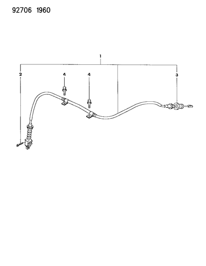 1993 Dodge Colt Cable Pkg Clutch Diagram for MB912305