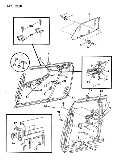 1986 Chrysler LeBaron MECH & Motor Front Door Electric Window Diagram for 4336601