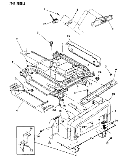 1987 Dodge Grand Caravan Adjuster - Electric And Left Riser Diagram