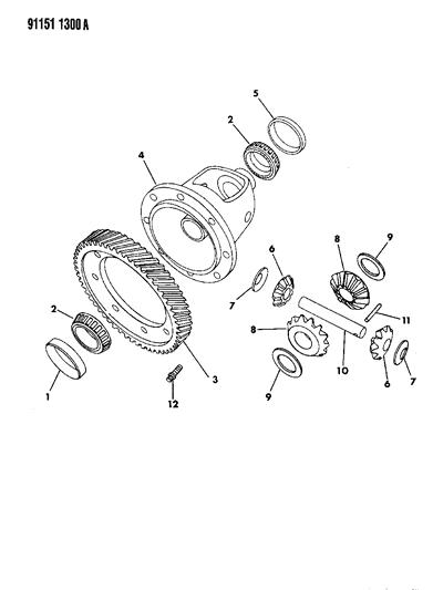 1991 Chrysler Town & Country Differential Automatic Transaxle Diagram 1