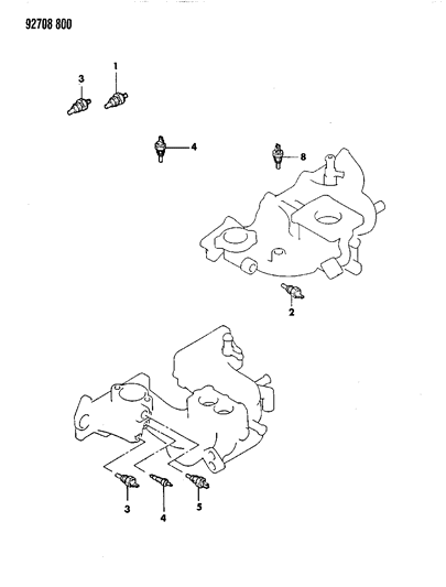 1993 Dodge Stealth Switches - Sending Units - Sensors Diagram