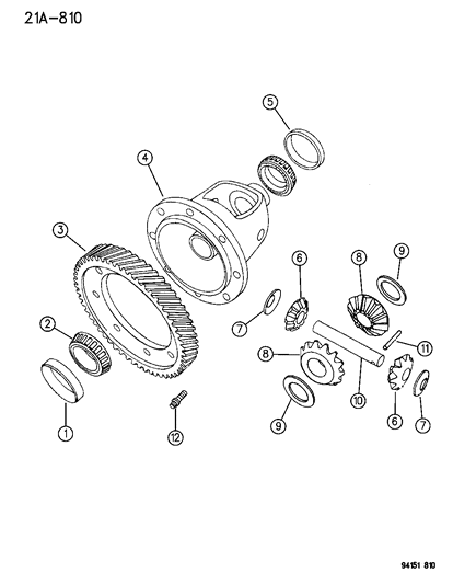 1995 Dodge Grand Caravan Differential Automatic Transaxle Diagram 1