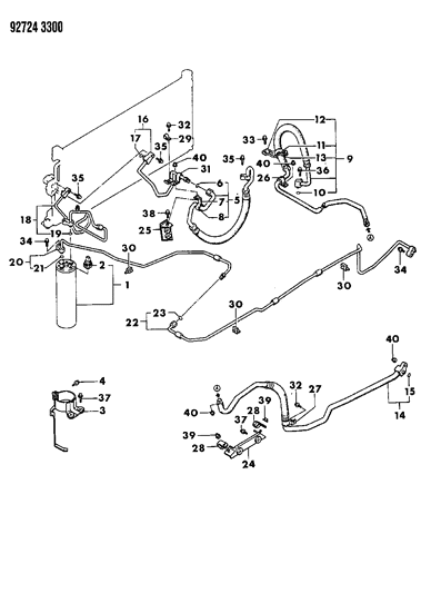 1992 Dodge Stealth A/C Fluid Pressure Diagram for MB276842