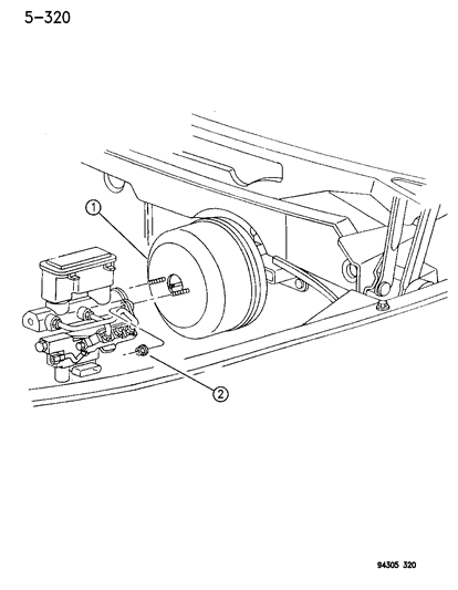 1995 Dodge Ram 2500 Booster A 260 T Diagram for 4746380