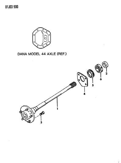 1986 Jeep Wrangler Shafts - Rear Axle Diagram 2