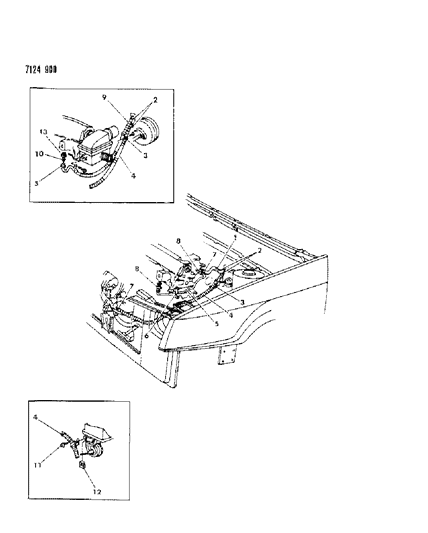 1987 Chrysler LeBaron Premium Plumbing - Heater Diagram