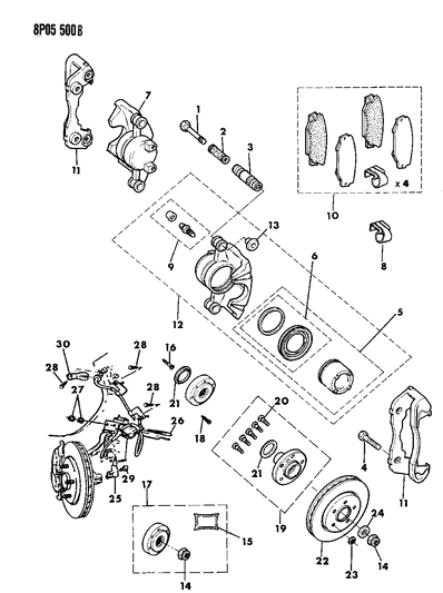 1990 Dodge Monaco Grease-Packet Wheel Hub Bearing Diagram for T1022166