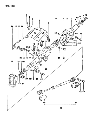 1989 Dodge Raider Column, Power Steering Diagram